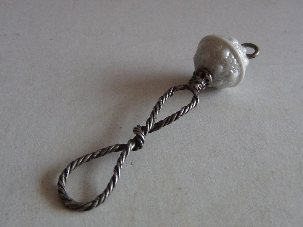 Miniatuur zilver L4 rammelaar verguld zilveren miniaturen, Verzenden, Zilver