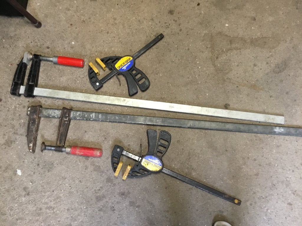 Lijmtangen 2 lange 110cm en 2 kortere 53cm, Ophalen of Verzenden, Gebruikt