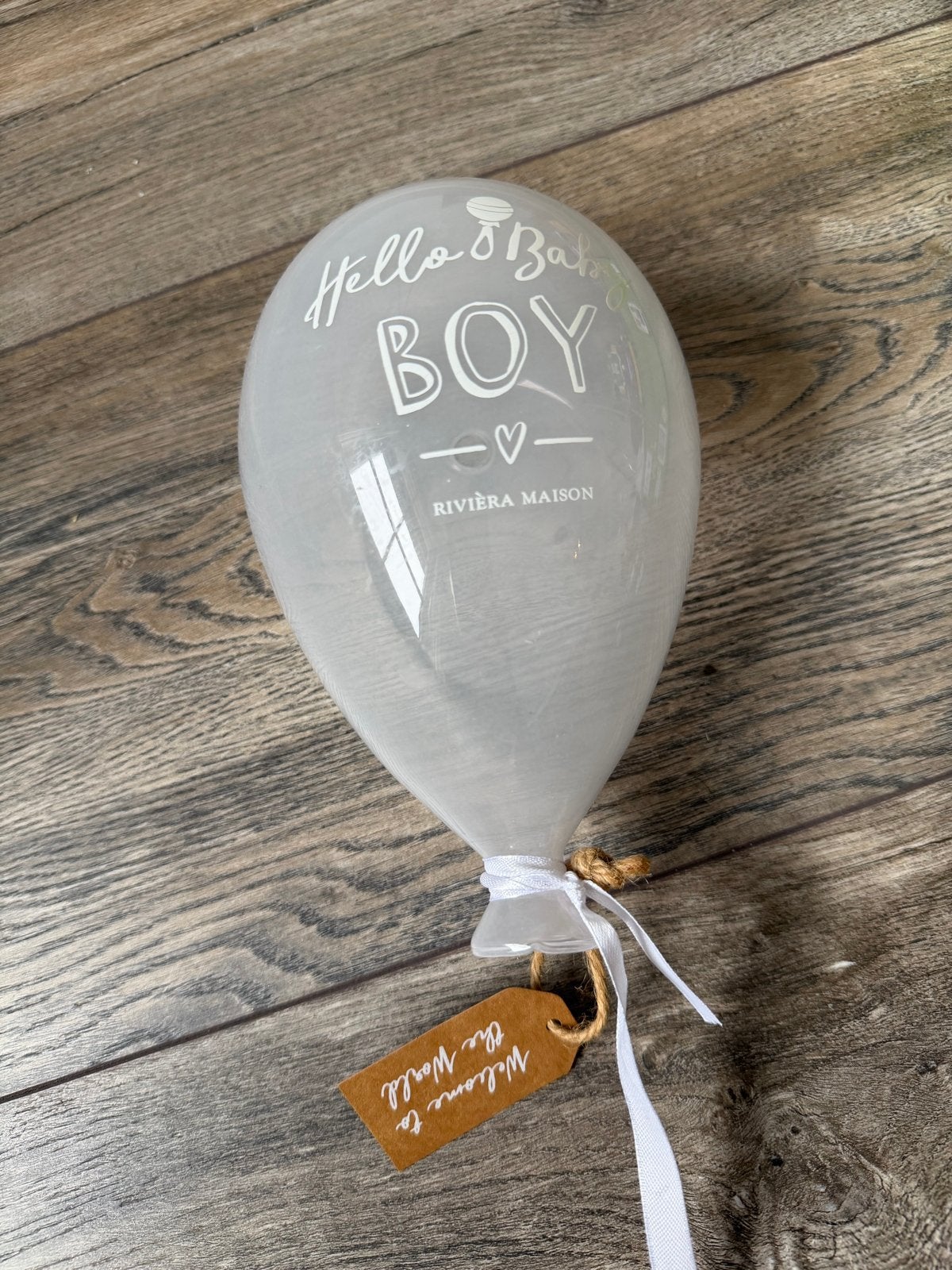 Riviera Maison Hello Baby Boy Ballon Kraamcadeau, Ophalen of Verzenden, Zo goed als nieuw, Kraamcadeau