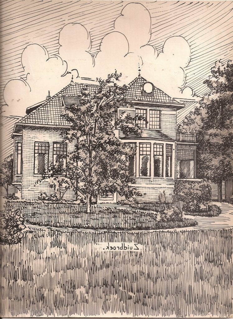Zuidbroek Groningen Villa 1948 tekening Sievers, Antiek en Kunst, Kunst | Tekeningen en Foto's, Ophalen of Verzenden, Tekening