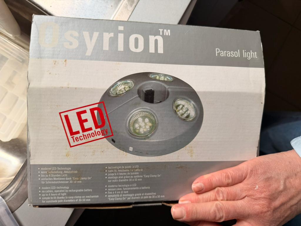 OSYRION parasollamp Glatz NIEUW, Tuin en Terras, Parasols, Ophalen of Verzenden, Nieuw, 1 tot 2 meter