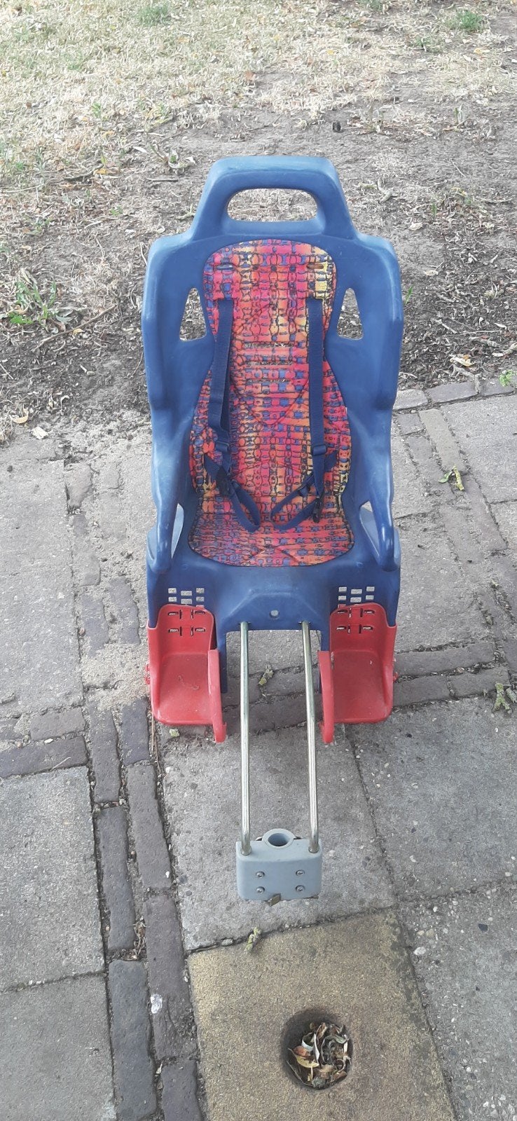 Stevig fietsstoeltje voor achterop - Blauw/Rood, Ophalen, Achterzitje, Onbekend, 9 t/m 18 kg