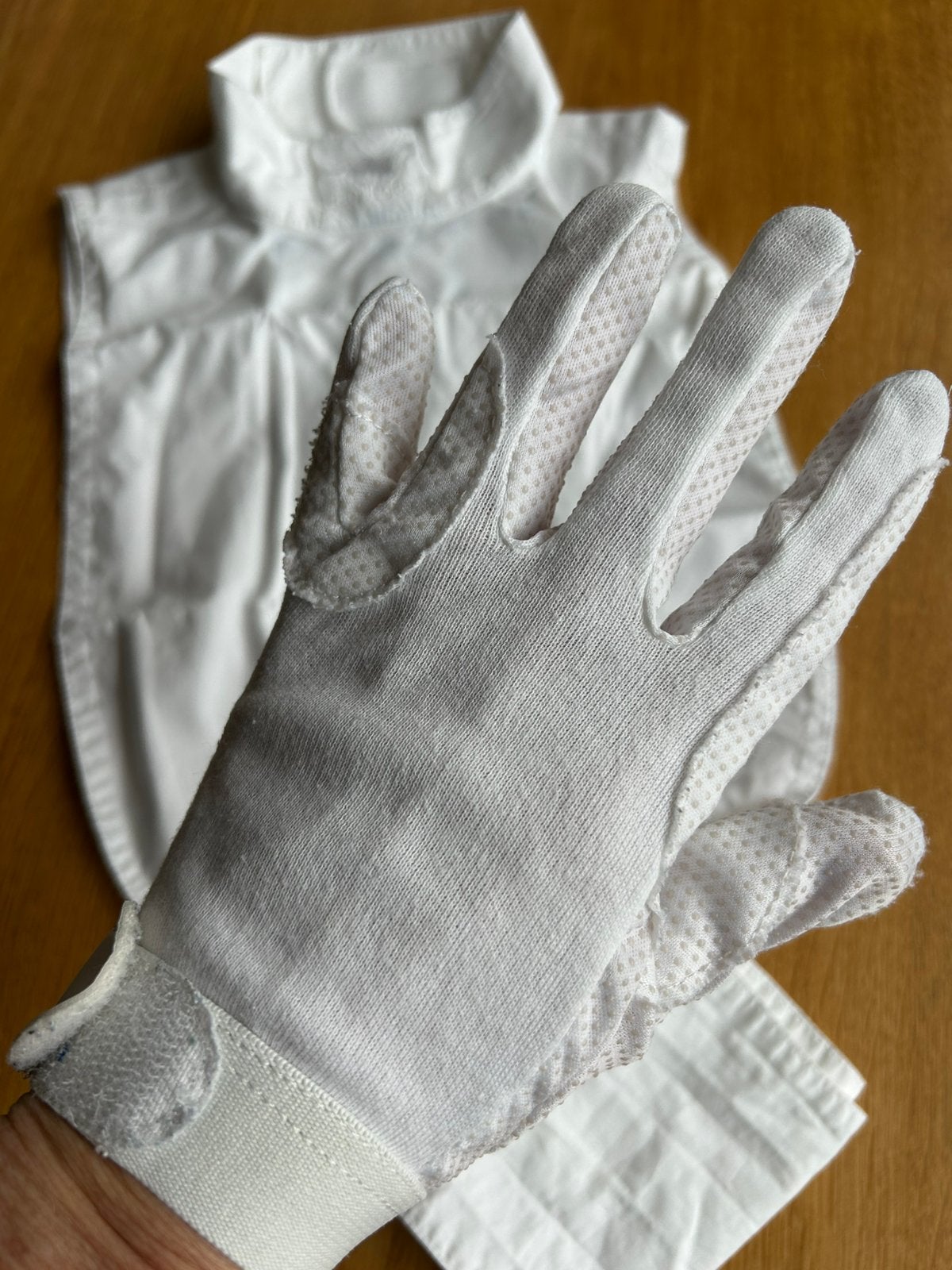Witte rijhandschoenen maat M/7, Met stretch, Gebruikt, Kinderen, Dressuur