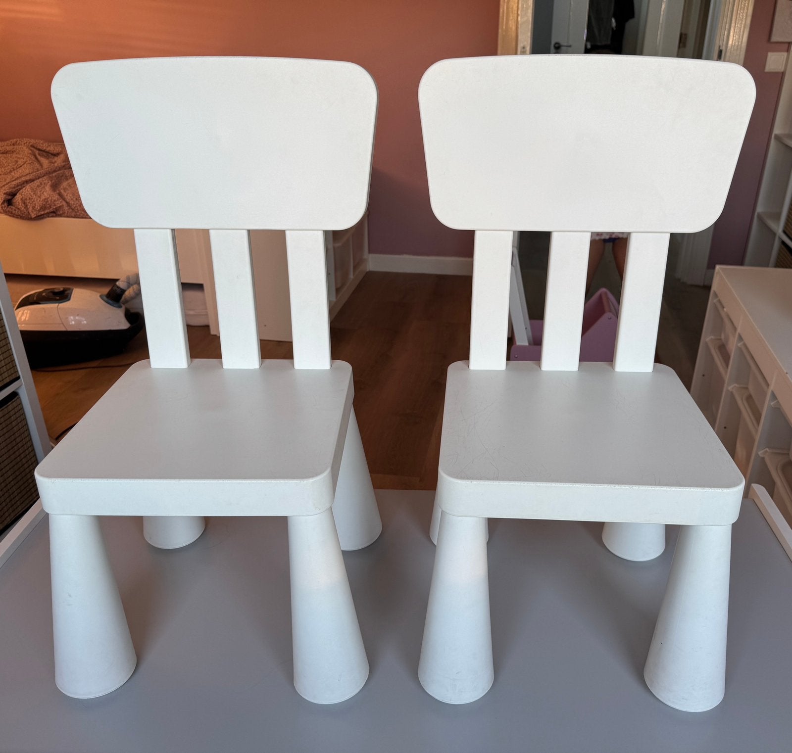 2 witte kinderstoelen - IKEA Mammut, Ophalen, Gebruikt, Stoel(en)