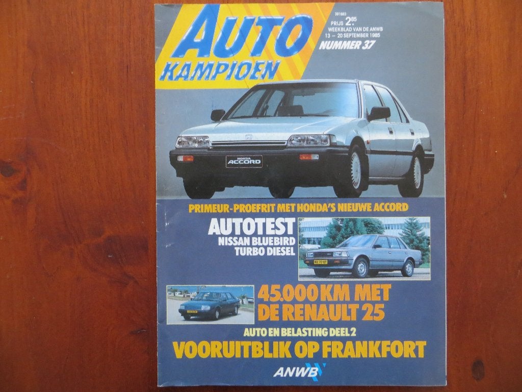 Autokampioen 37 1985 Honda Accord, Nissan Bluebird TD, IAA, Ophalen of Verzenden, Zo goed als nieuw, Honda