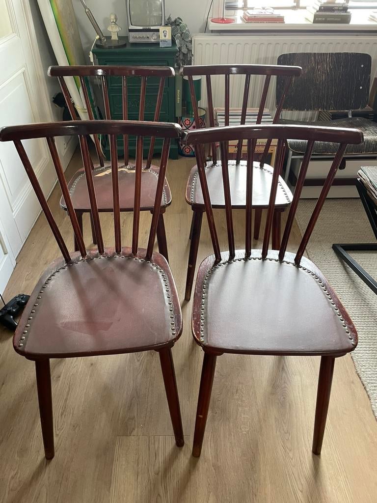 Vintage antieke eetkamer stoelen, Huis en Inrichting, Stoelen, Ophalen, Zo goed als nieuw, Bruin