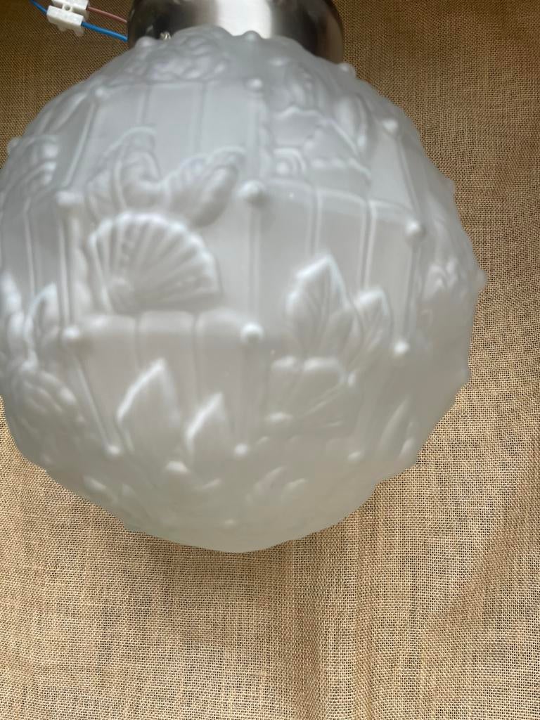 Franse artdeco Charles Ranc Frères hanglamp, Antiek en Kunst, Ophalen of Verzenden