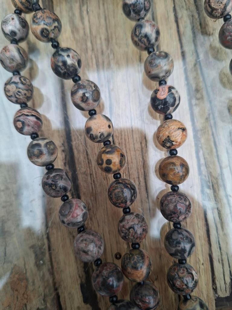 Luipaard jaspis lange ketting, Ophalen, Overige materialen, Ketting