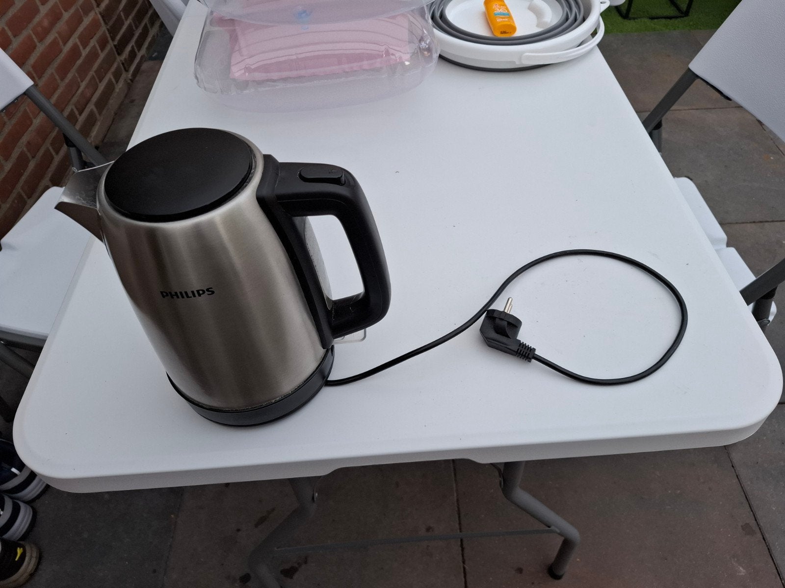 Philips Waterkoker RVS - Gebruikt, Witgoed en Apparatuur, Waterkokers, 1 tot 2 liter, Ophalen, Zo goed als nieuw, Rvs