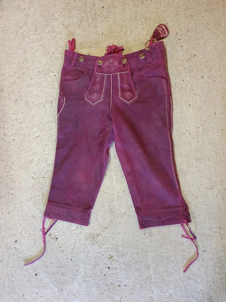 Donker roze/paarse Leren Lederhose - Maat S (36), Djt@dejuistetoon.eu, Ophalen of Verzenden, Maat 36 (S), Lang