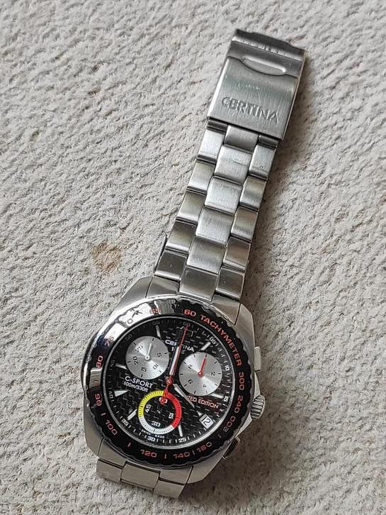 Zwitsers herenhorloge van CERTINA (tachymeter/chronograaf), Sieraden, Tassen en Uiterlijk, Staal, Gebruikt, Staal, Polshorloge