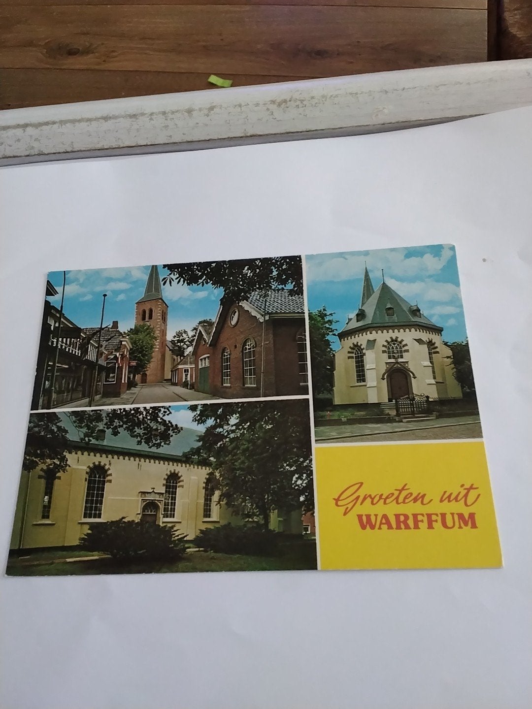 Ansichtkaart Groeten uit Warffum - Kerken en dorpsgezicht, Verzamelen, Ophalen of Verzenden, 1960 tot 1980, Ongelopen, Groningen