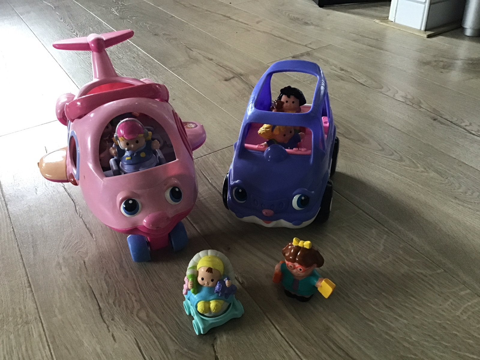 Fisher-Price Little People Vliegtuig en Auto Speelset, Ophalen of Verzenden, Gebruikt