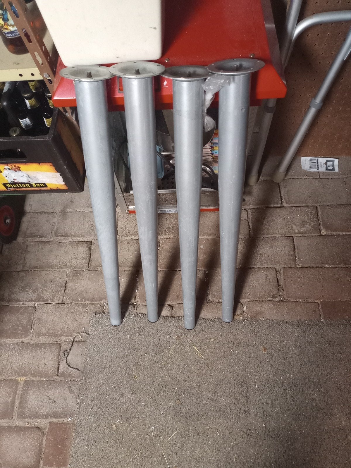 Set van 4 ijzeren tafelpoten - 70 cm hoog, Huis en Inrichting, Tafelonderdelen, Ophalen of Verzenden, Gebruikt, Metaal, Tafelpoot