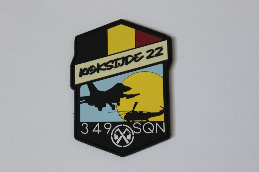 patch  349  sqn  koksijde  2022  pvc, Verzenden, Luchtmacht, Overige gebieden, Embleem of Badge