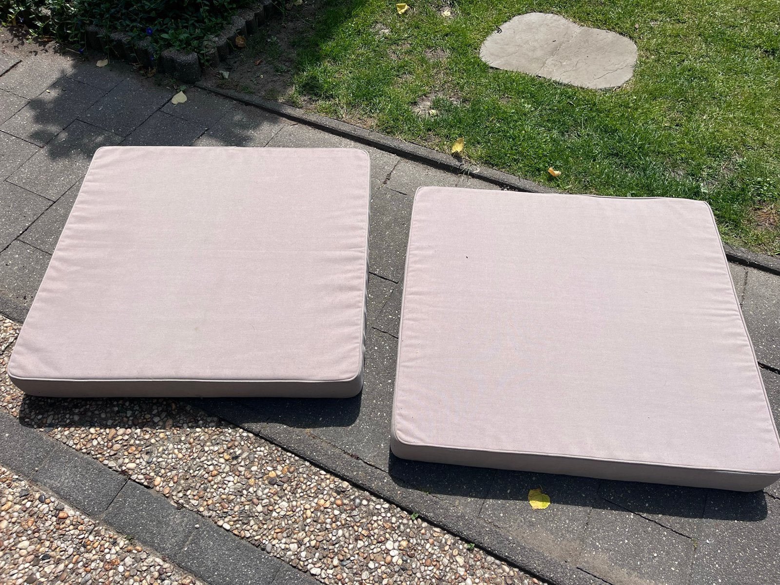 Twee Raffi palletkussens beige 76x81cm, Ophalen, Gebruikt, Beige, Textiel
