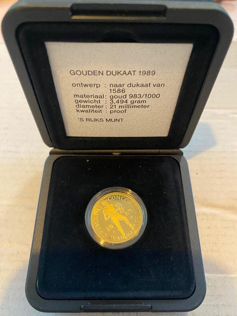 Gouden dukaat 1989, Ophalen of Verzenden, Goud