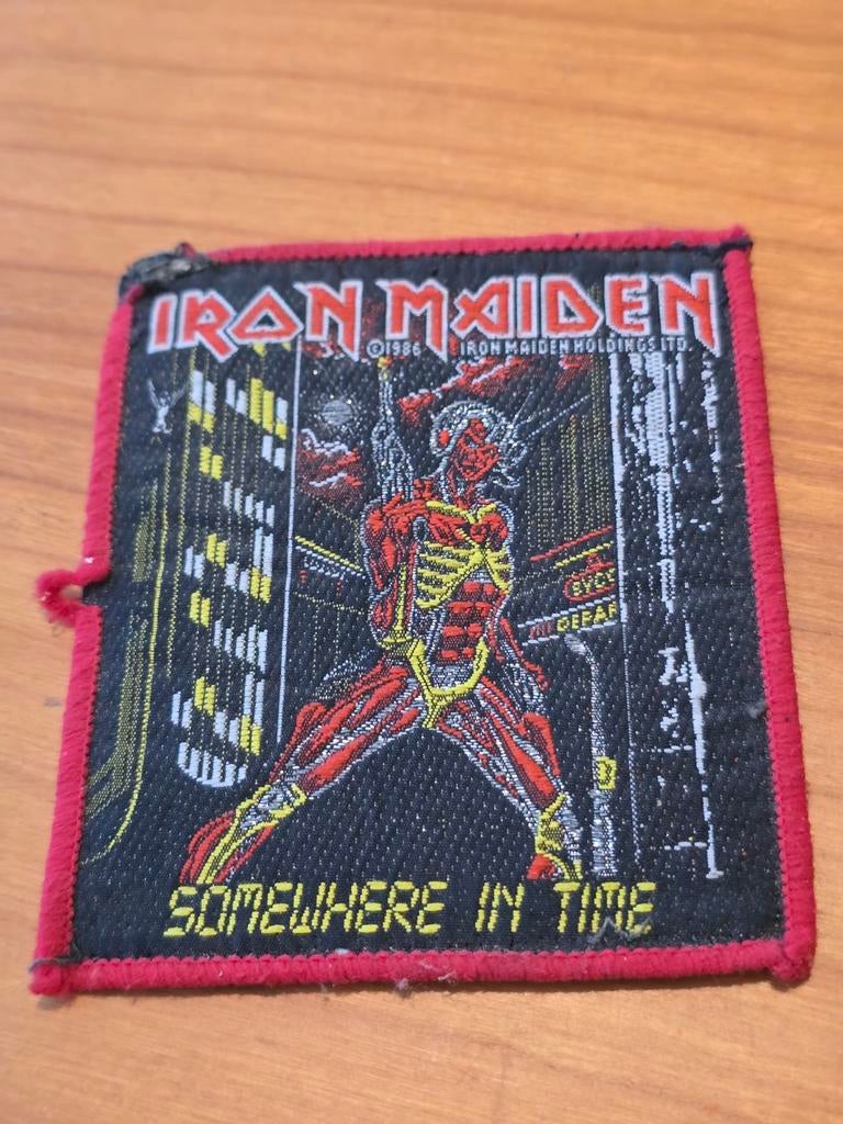 Originele Iron Maiden Patch 1986 Somewhere In Time, Ophalen of Verzenden