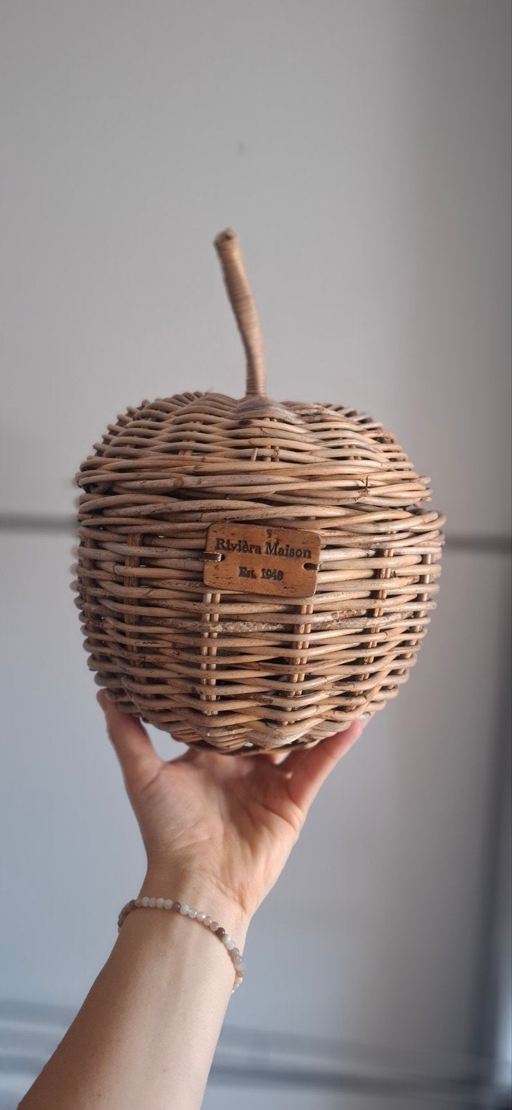 Rotan Appel mandje Rivièra Maison, Ophalen of Verzenden, Zo goed als nieuw, Rond, Riet