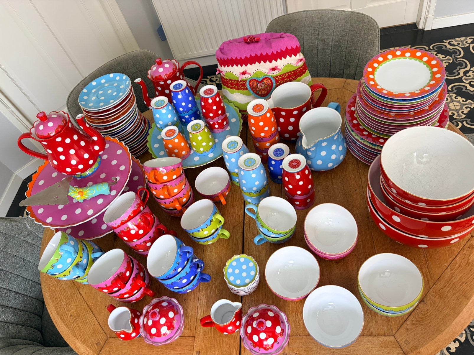 Oilily servies Douwe Egbers stippen, Ophalen, Gebruikt, Pip Studio, Modern
