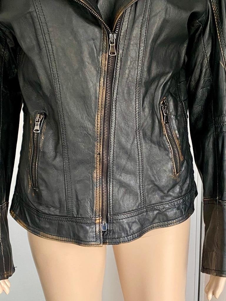 J532 Vera Pelle maat 40=M echt-leren jasje blazer leer bruin, Kleding | Dames, Maat 38/40 (M), Zwart, Ophalen of Verzenden, Zo goed als nieuw