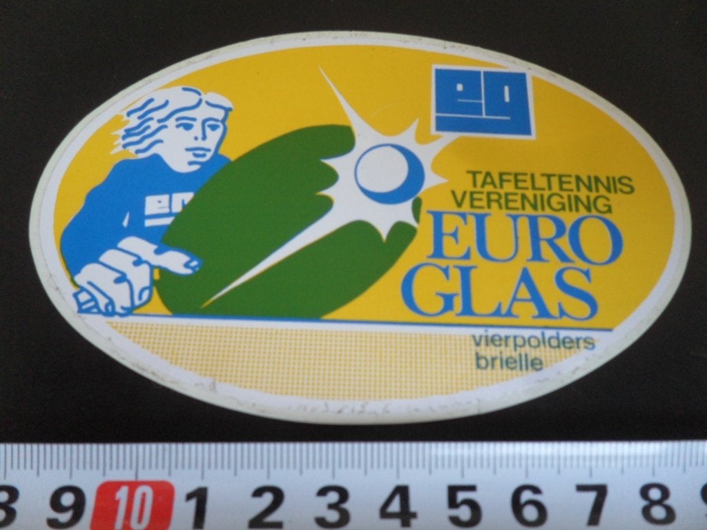 sticker Tafeltennis vereniging EURO GLAS Vierpolders Brielle, Ophalen of Verzenden, Zo goed als nieuw