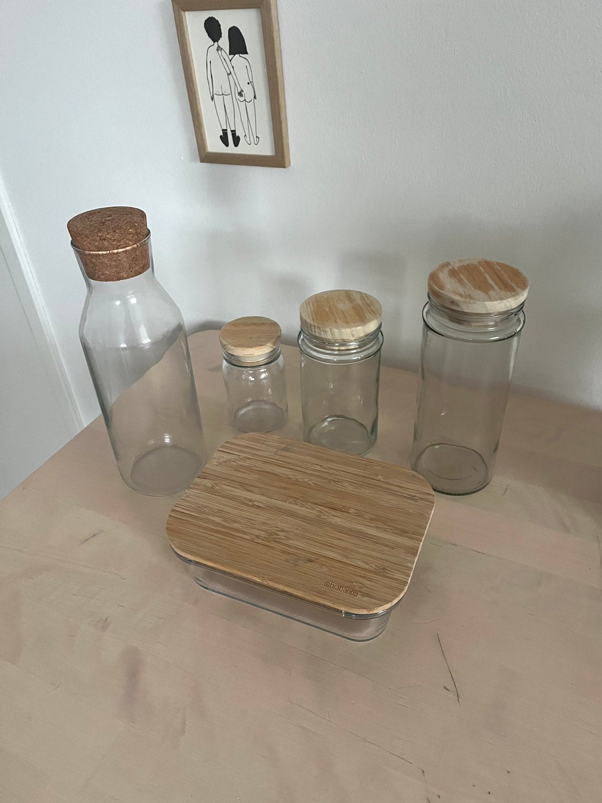 Glazen tuppenware Brabantia, Ikea en Dille & Kamille glas, Huis en Inrichting, IKEA, Ophalen of Verzenden, Voorraadpot, Glas