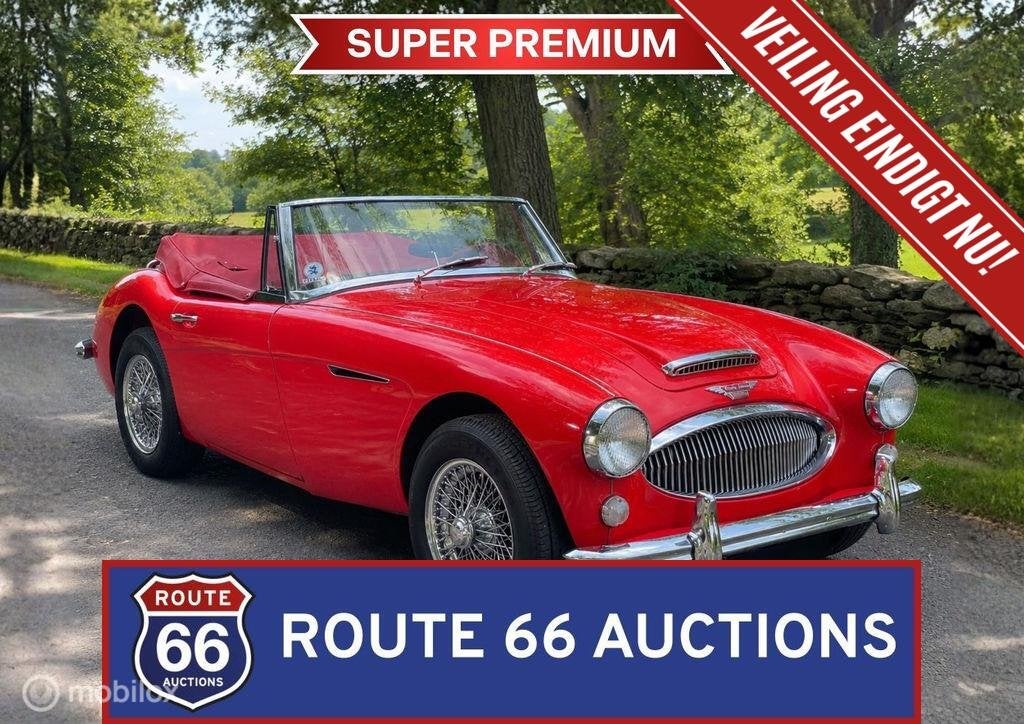 Austin Healey 3000 MK3 | 1966 | Route 66 Auctions, Auto's, Oldtimers, Austin, Overige carrosserieën, Zwart, Bedrijf