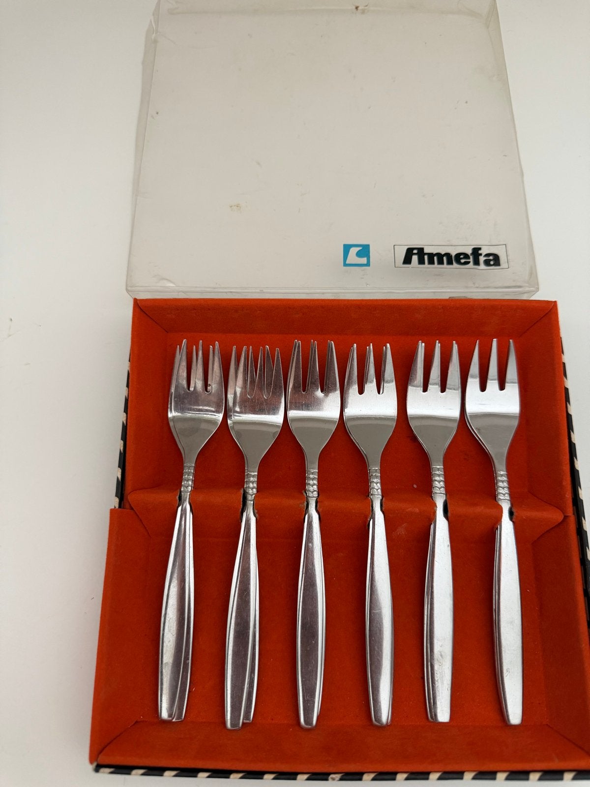 Amefa gebaksvorkjes set - 12 stuks, Antiek en Kunst, Ophalen of Verzenden