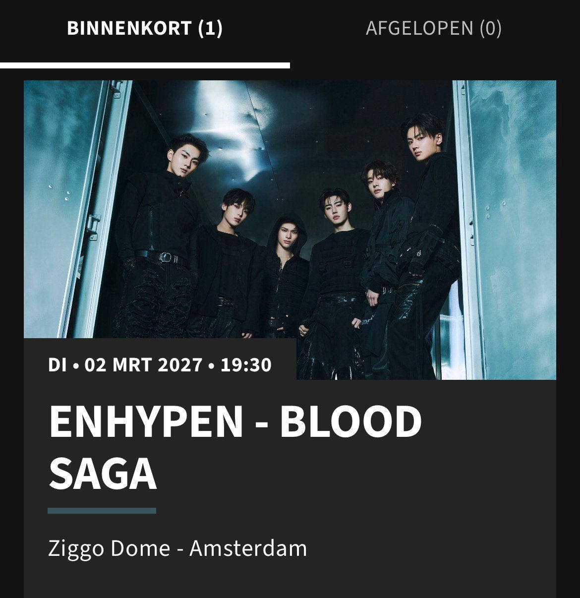 Enhypen ziggo dome, Eén persoon