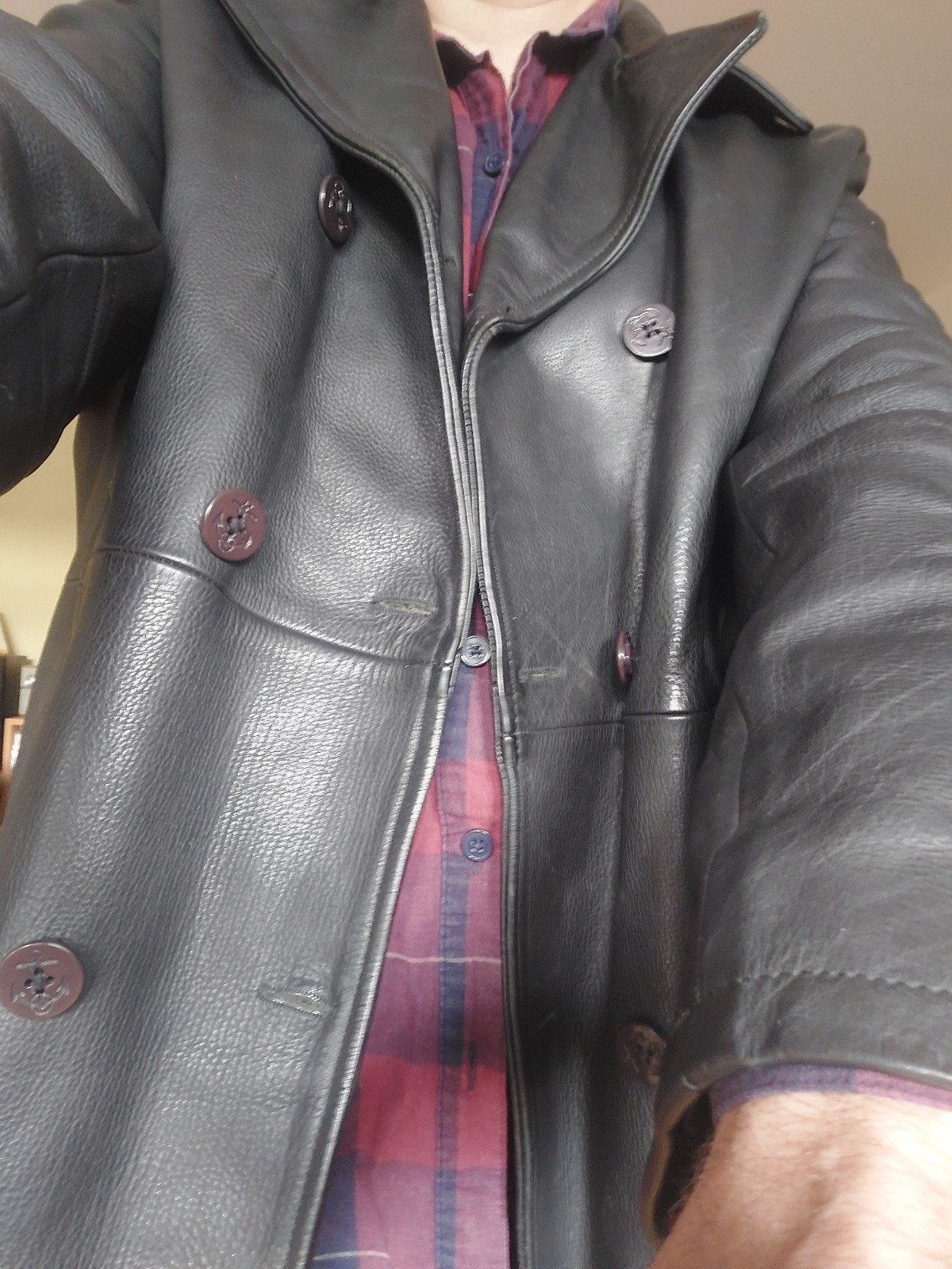 chyston leren jas large, Kleding | Heren, Maat 52/54 (L), Ophalen of Verzenden, Zo goed als nieuw, Onbekend