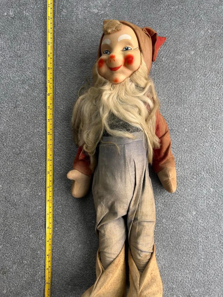 Vintage Kabouter Pop met Baard - Decoratieve Pop, Verzamelen, Poppen, Gebruikt, Overige typen, Ophalen