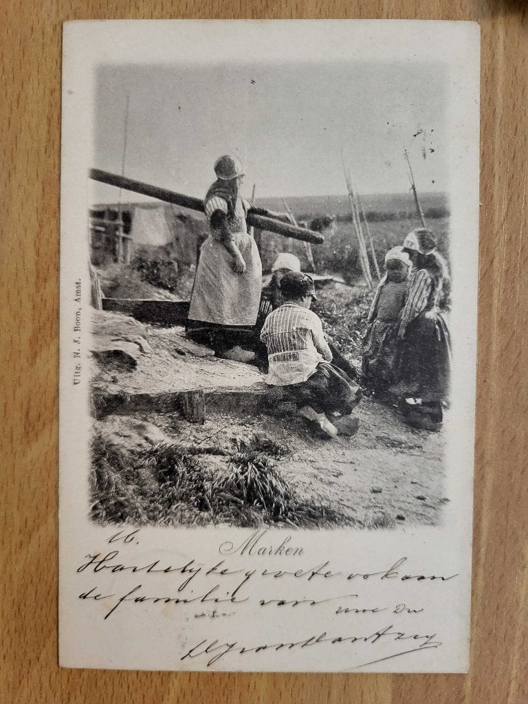 ansicht MARKEN Klederdracht kinderen 1900, Ophalen of Verzenden, Voor 1920, Noord-Holland