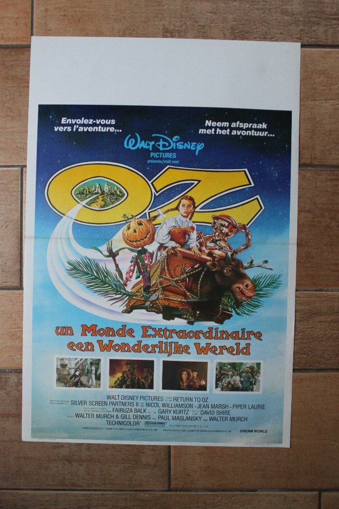 filmaffiche Walt Disney Return To Oz 1985 filmposter, Rechthoekig Staand, Ophalen of Verzenden, Zo goed als nieuw, A1 t/m A3