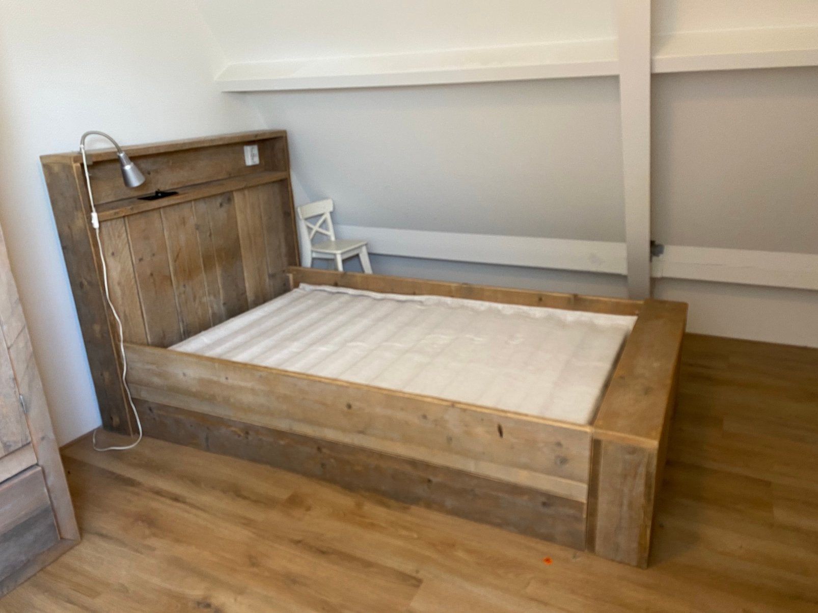 Stoer bed jongens twijfelaar steigerhout (kast), 210 cm, Ophalen of Verzenden, Zo goed als nieuw, Twijfelaar