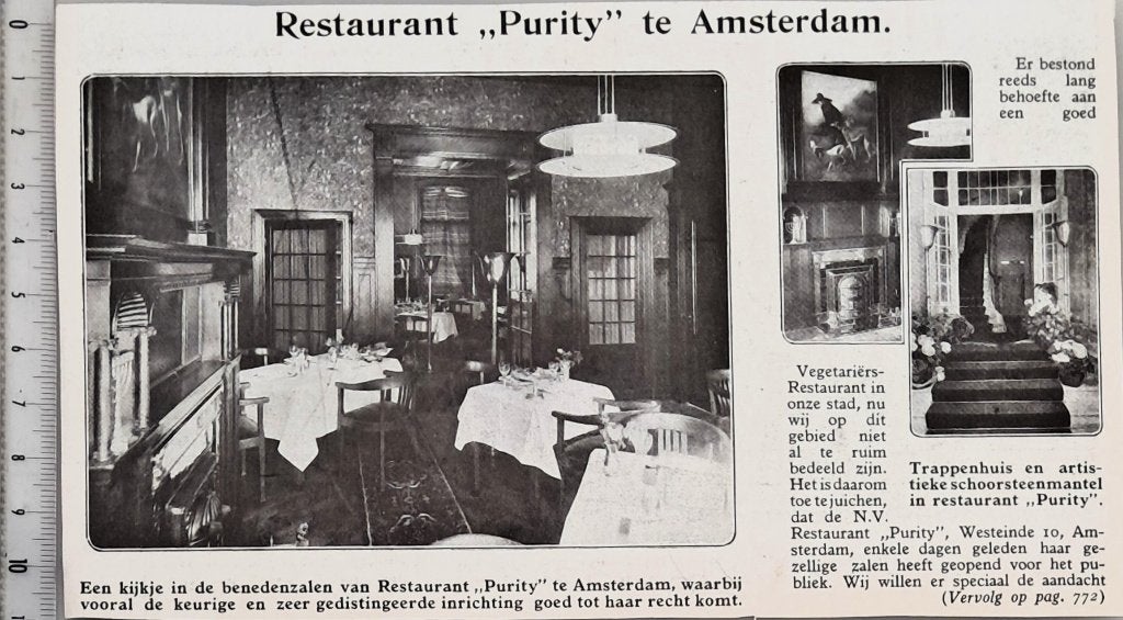 Amsterdam 1932, restaurant Purity, Westeinde 10, Verzenden, Voor 1940, Gebruikt, Gebouw