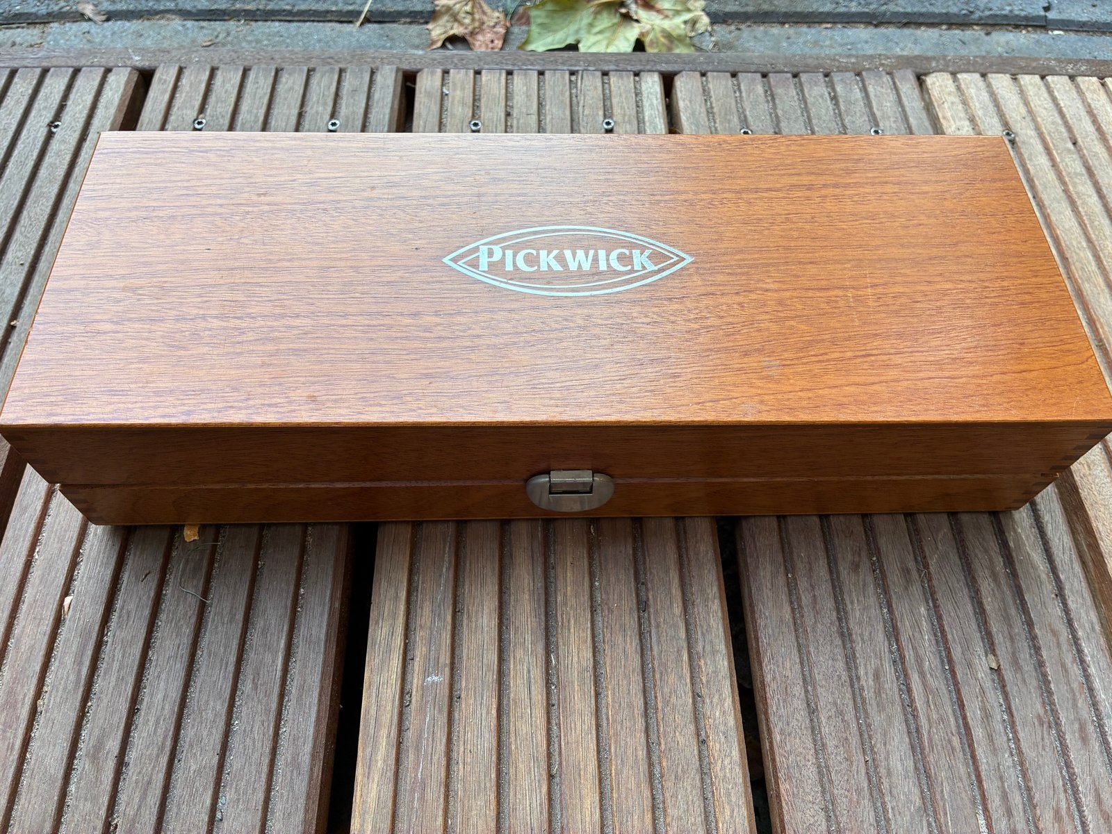 Pickwick houten theedoos met 6 vakken, Theedoos, Ophalen, Zo goed als nieuw, Hout