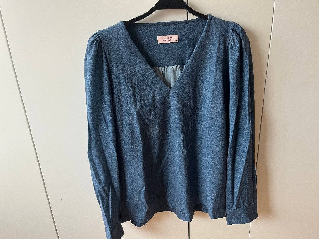 Studio Anneloes travelstof blouse Denim Look maat XXL, Studio Anneloes, Maat 46/48 (XL) of groter, Zo goed als nieuw, Verzenden