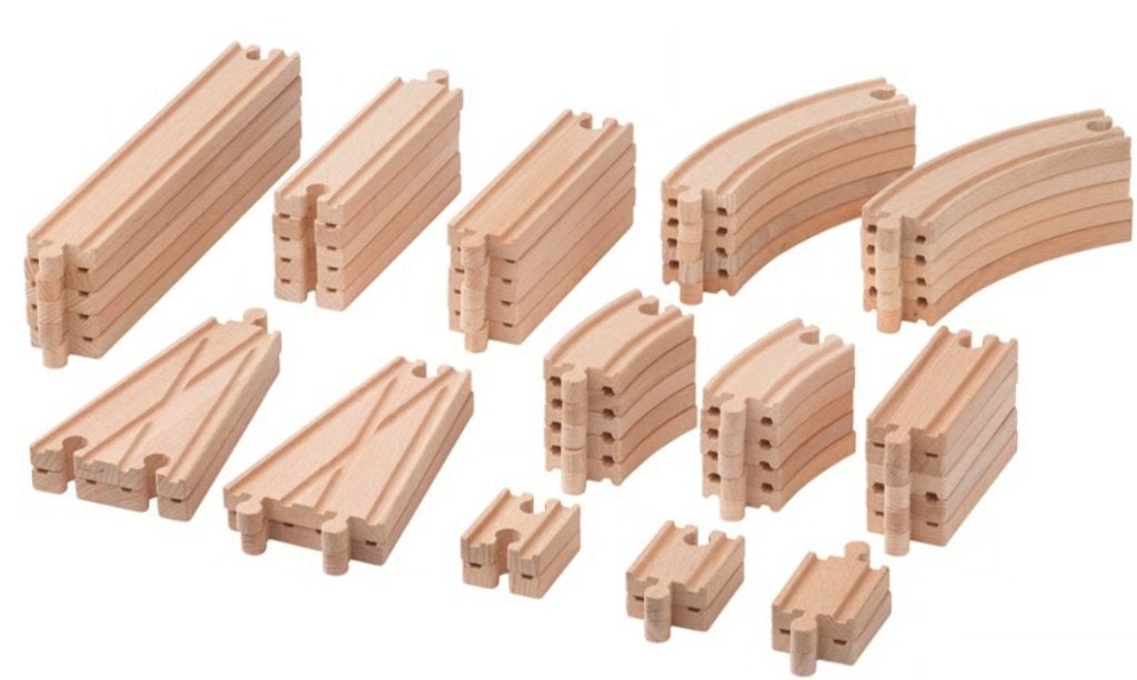 Houten treinbaan, Ophalen, Zo goed als nieuw, Duw- of Trekspeelgoed