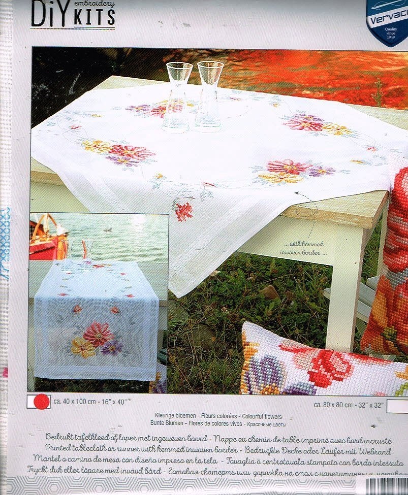 Cado vervaco borduurpakket loper, KLEURIGE BLOEMEN, Ophalen of Verzenden, Nieuw, Handborduren, Borduurpakket