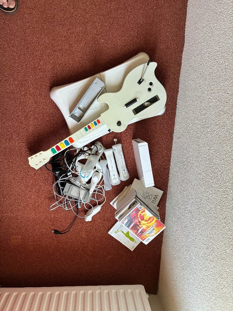 Wii spelcomputer met 10 games, Ophalen, Gebruikt, Met 2 controllers, Met stuurtje