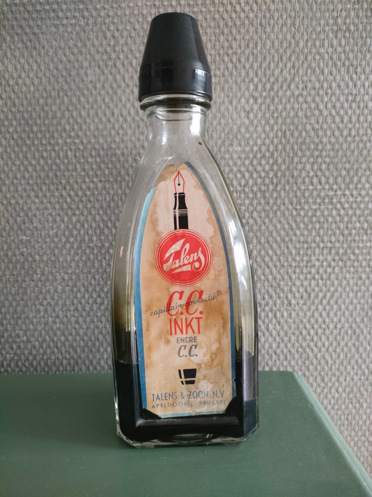 Vintage Talens C.C. Inktflesje - Zeldzaam verzamelobject, Ophalen of Verzenden, Gebruikt