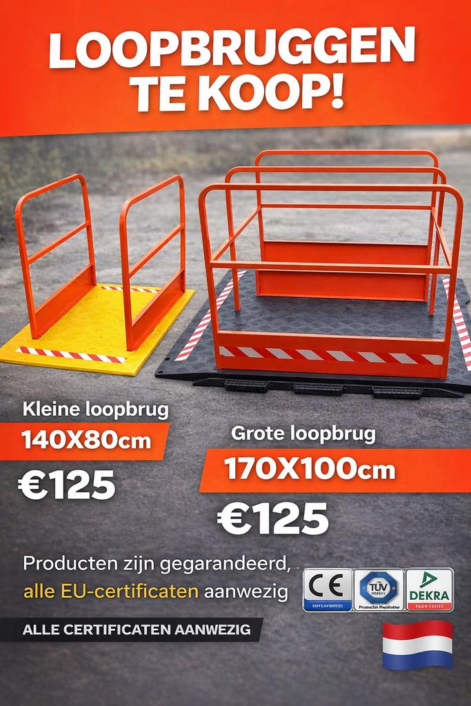 Loopbrug 140x80cm of 170x100cm, Doe-het-zelf en Verbouw, Steigers, Ophalen, Gebruikt, Overige typen, Minder dan 2 meter