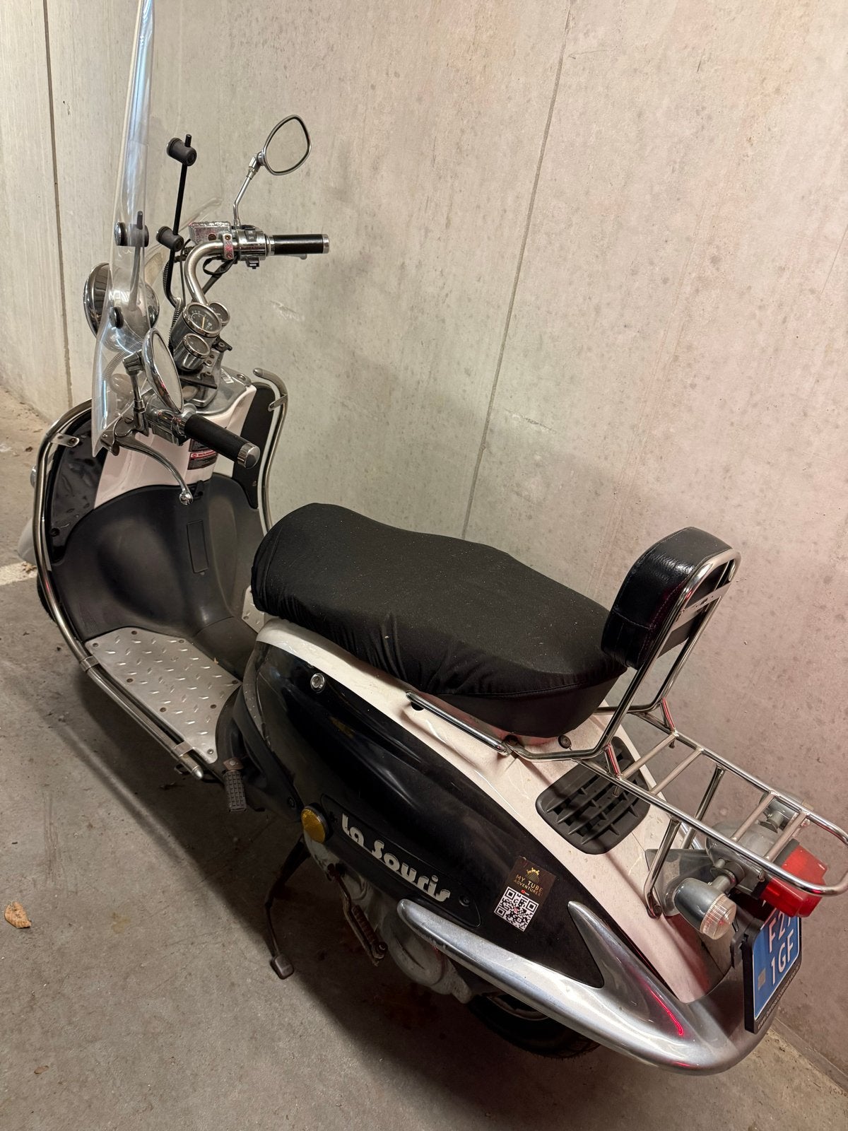 La Souris Retro Scooter - Zwart/Wit, Fietsen en Brommers, Snorfietsen en Snorscooters, Ophalen, Gebruikt, Benzine, Overige merken