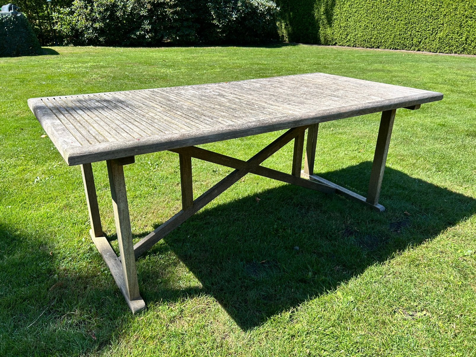 Teak tuintafel 180x90cm, Ophalen, Gebruikt, Rechthoekig, Teakhout