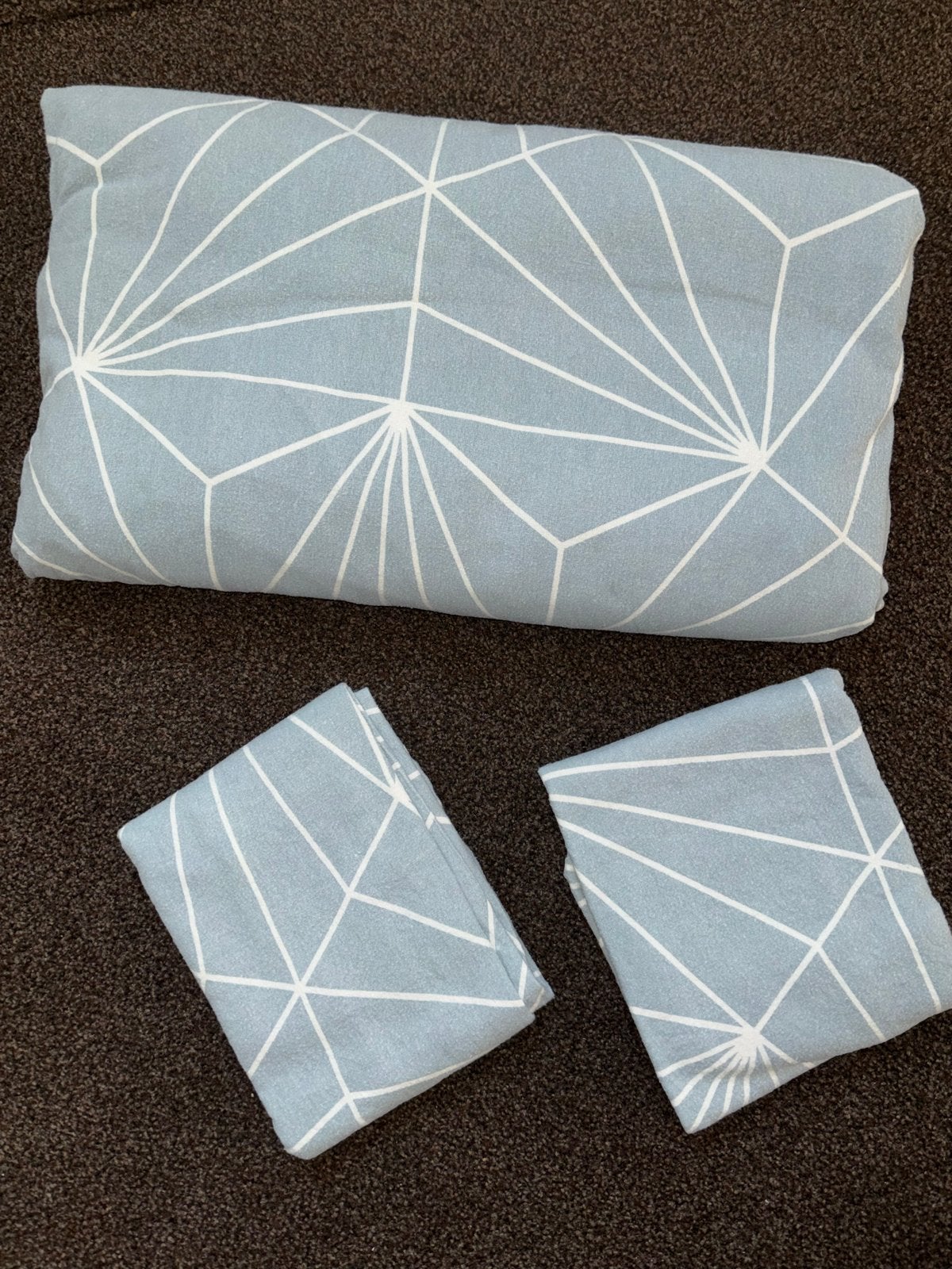 Flanellen dekbedovertrek 200x220 met geometrisch patroon, Blauw, Dekbedovertrek, Katoen, Tweepersoons