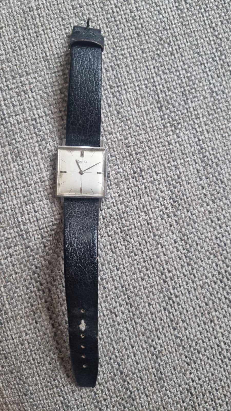 Zodiac dress watch jaren '50 - Vierkante stalen kast, Overige merken, Staal, Met bandje, Polshorloge