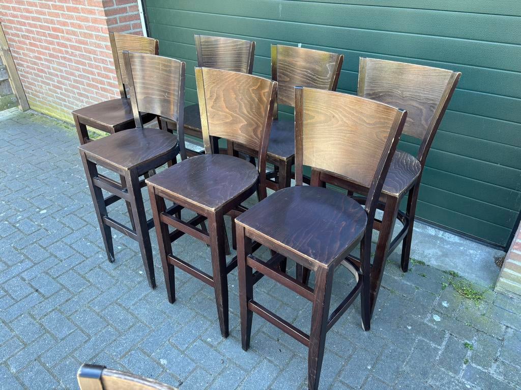 7 stuks barkrukken met rugleuning café horeca kroeg manvave, Huis en Inrichting, Barkrukken, 5 krukken of meer, Ophalen of Verzenden