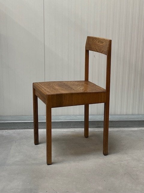 Jaren 60 eetkamerstoel vintage eettafelstoel minimalist, Ophalen, Gebruikt, Bruin, .