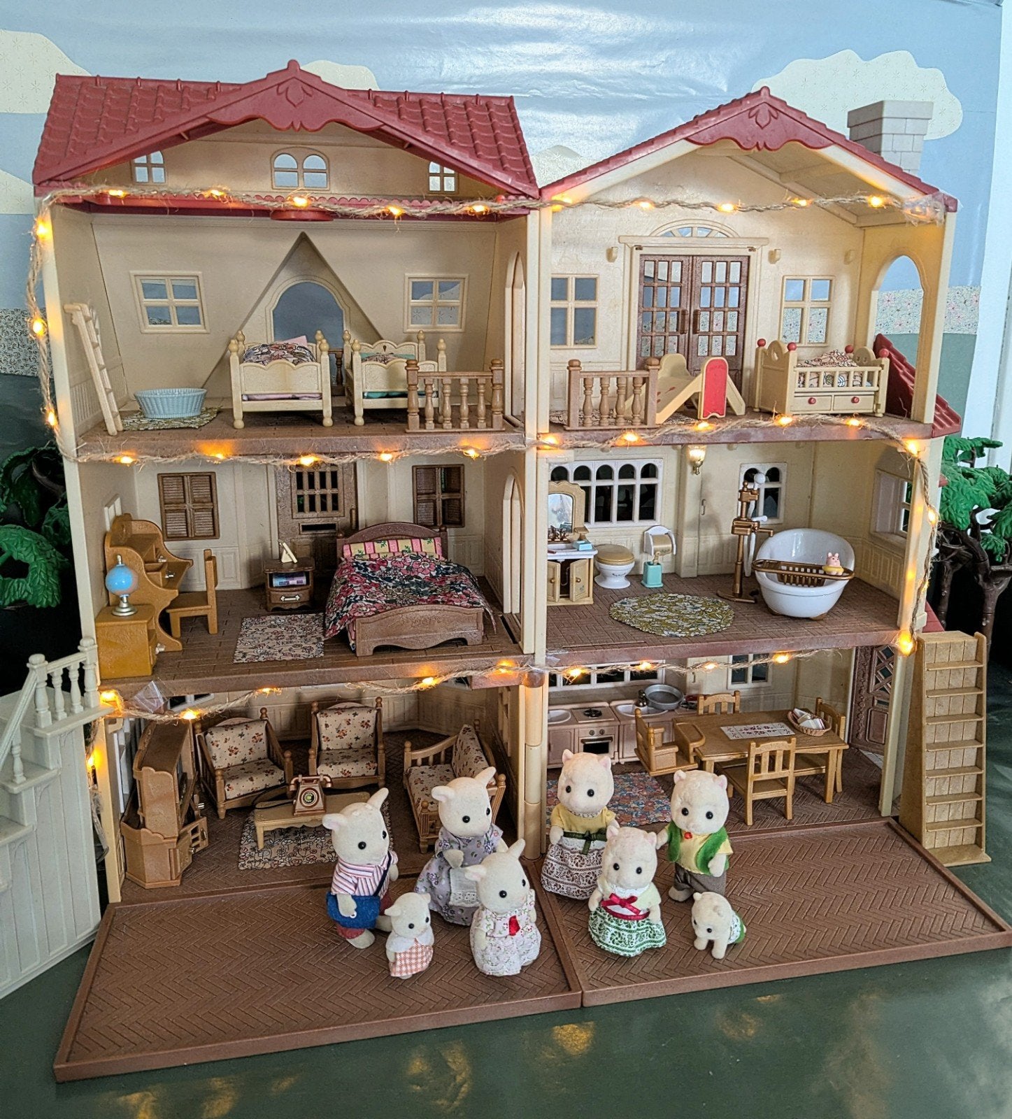 Sylvanian Families Compleet poppenhuis met veel extra, Ophalen of Verzenden, Zo goed als nieuw, Poppenhuis